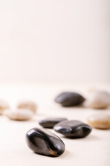 White, black decorative rocks