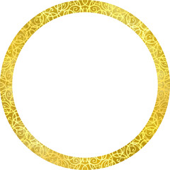 ゴールドの円形フレーム　ベクター素材