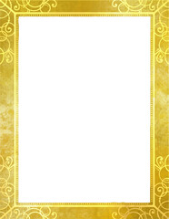 ゴールドの長方形フレーム　ベクター素材