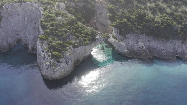 Aerial, Cave Of The Seals, Peloponnes, Greece
