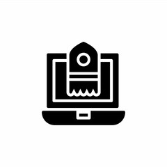 Rocket launch icon with glyph style. Vector