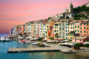 Fototapeta na wymiar Beautiful morning in Porto Venere, Liguria, Italy.
