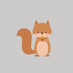  vector illustration animal cute cartoon design background fashion style t shirt sport casual top clothing fabric short template graphic print cool fabric uniform zoo happy icon white funny squirrel