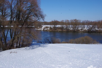 Moscow River in winter in Kolomna