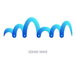 Color sound wave. Audio digital equalizer technology, musical pulse  Illustration. Voice line waveform or volume level symbol. Curve radio wave