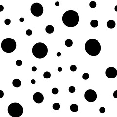 Irregular polka dots seamless pattern. Circle shapes texture background.