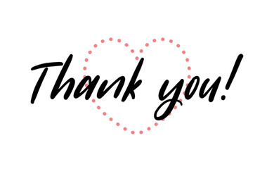 Thank You handwritten inscription. Hand drawn lettering calligraphy. Vector illustration.