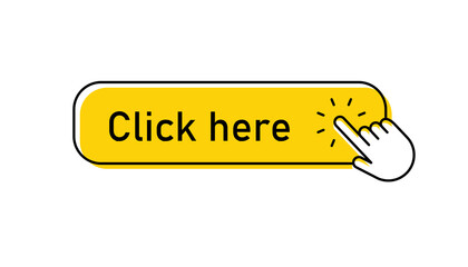Click here button with hand pointer clicking