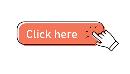 Click here button with hand pointer clicking