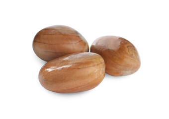 Fresh raw jackfruit seeds on white background