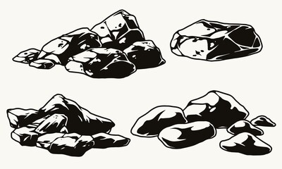 Vintage monochrome stones composition © DGIM studio