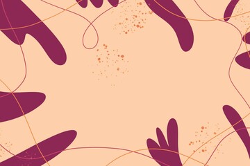 Trendy modern doodles background for advertising banner, calling card, book cover, brochure, poster, website. Creative minimalist texture with lines and fluid spots. Brand, logo, contact concept.