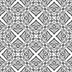 Geometric vector pattern with triangular elements. Seamless abstract ornament for wallpapers and backgrounds. Black and white colors. 