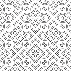 Geometric vector pattern with triangular elements. Seamless abstract ornament for wallpapers and backgrounds. Black and white colors. 