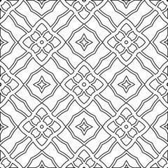 Geometric vector pattern with triangular elements. Seamless abstract ornament for wallpapers and backgrounds. Black and white colors. 