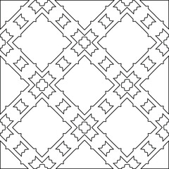 Geometric vector pattern with triangular elements. Seamless abstract ornament for wallpapers and backgrounds. Black and white colors. 