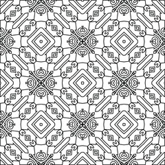 Fototapeta premium Geometric vector pattern with triangular elements. Seamless abstract ornament for wallpapers and backgrounds. Black and white colors. 