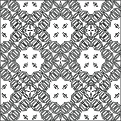 Geometric vector pattern with triangular elements. Seamless abstract ornament for wallpapers and backgrounds. Black and white colors. 