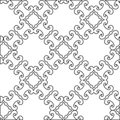 Geometric vector pattern with triangular elements. Seamless abstract ornament for wallpapers and backgrounds. Black and white colors. 