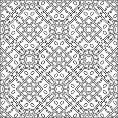 Geometric vector pattern with triangular elements. Seamless abstract ornament for wallpapers and backgrounds. Black and white colors. 
