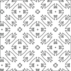 Geometric vector pattern with triangular elements. Seamless abstract ornament for wallpapers and backgrounds. Black and white colors. 