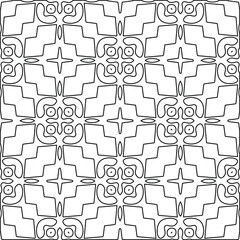 Geometric vector pattern with triangular elements. Seamless abstract ornament for wallpapers and backgrounds. Black and white colors. 