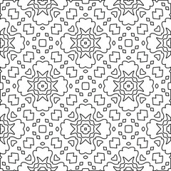 Fototapeta na wymiar Geometric vector pattern with triangular elements. Seamless abstract ornament for wallpapers and backgrounds. Black and white colors. 