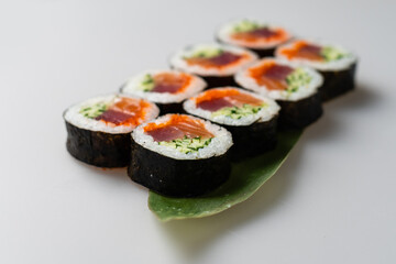 sushi roll isolated on white