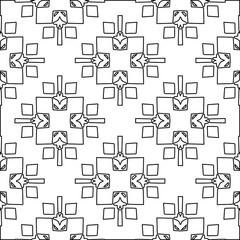 Geometric vector pattern with triangular elements. Seamless abstract ornament for wallpapers and backgrounds. Black and white colors. 