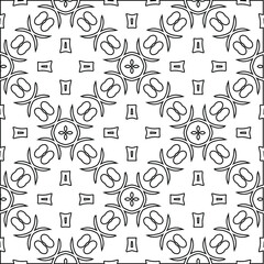 Geometric vector pattern with triangular elements. Seamless abstract ornament for wallpapers and backgrounds. Black and white colors. 