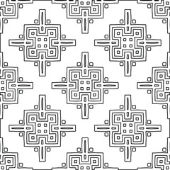 Geometric vector pattern with triangular elements. Seamless abstract ornament for wallpapers and backgrounds. Black and white colors. 