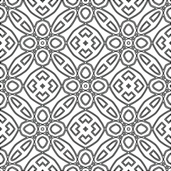 Geometric vector pattern with triangular elements. Seamless abstract ornament for wallpapers and backgrounds. Black and white colors. 