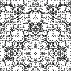 Geometric vector pattern with triangular elements. Seamless abstract ornament for wallpapers and backgrounds. Black and white colors. 