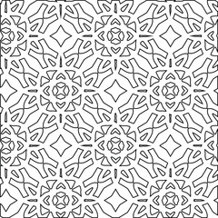 Geometric vector pattern with triangular elements. Seamless abstract ornament for wallpapers and backgrounds. Black and white colors. 