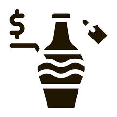 auction sale bottle glyph icon vector. auction sale bottle sign. isolated symbol illustration
