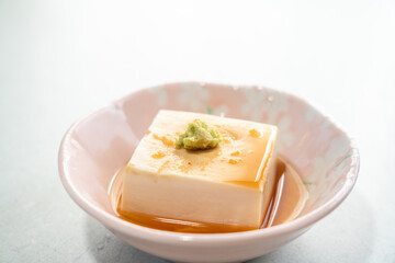 Healthy tofu stewed in a Earthenware pot