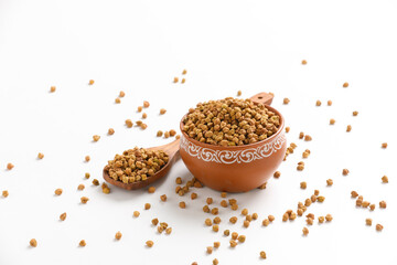 chickpeas ( Gram) in wood bowl with spoon