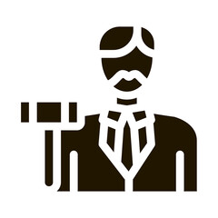 auction lead glyph icon vector. auction lead sign. isolated symbol illustration