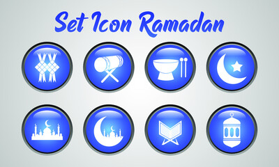 set of 8 editable ramadan icons 