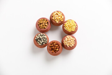Indian Beans and Pulses in bowl on white background