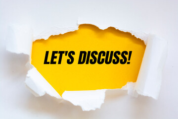 Text sign showing Let S Discuss. 