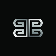 Letters BBor BE logo monogram, butterfly logo combination two letters B and B or B and E initials, minimal style BB or BE identity mark emblem black and white design