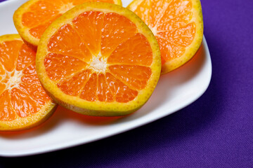 orange on a plate