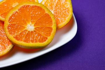 orange on a plate
