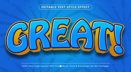 3d Great Blue Headline Layered Text Effect, Editable Text Effect