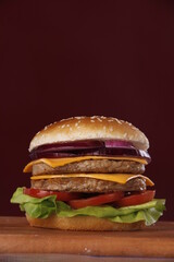 hamburger on a plate