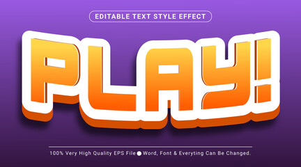 3d Play Text Effect, Editable Text Effect