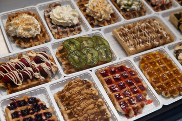 Belgian waffles in one of the shops