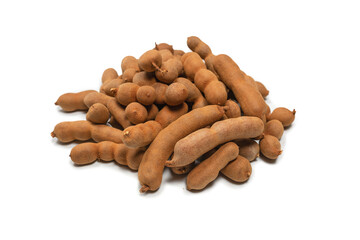 Sweet tamarind isolated on white background.