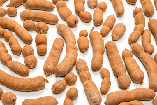 Sweet tamarind isolated on white background.